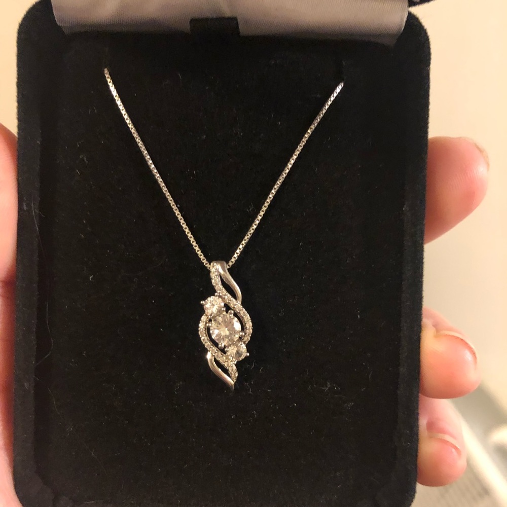 Lab created white sapphire twist necklace from Kay jewelers